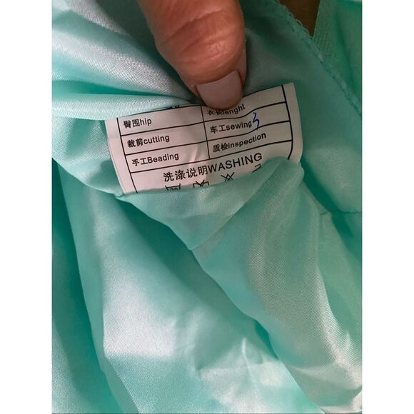 Pseadujcn Mint Teal Sequin Satin Bows Pageant Dress Formal Dress NWT 4 - Picture 11 of 12